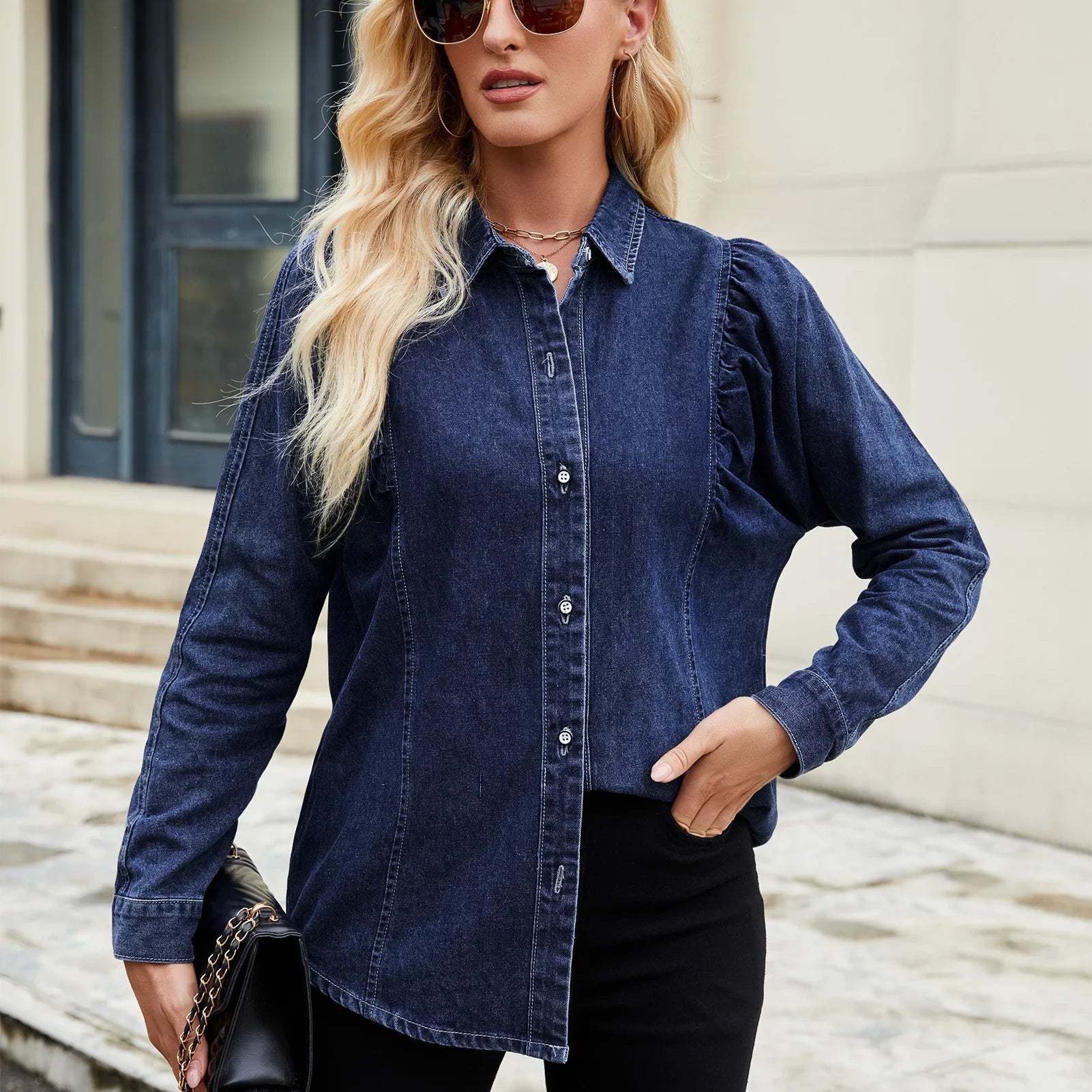Elegant Long-Sleeve Blouse