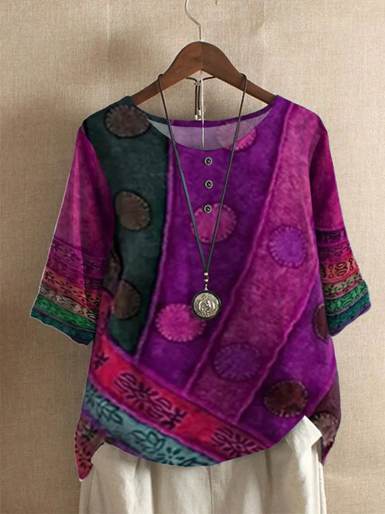 Simple Tie-Neck Blouse