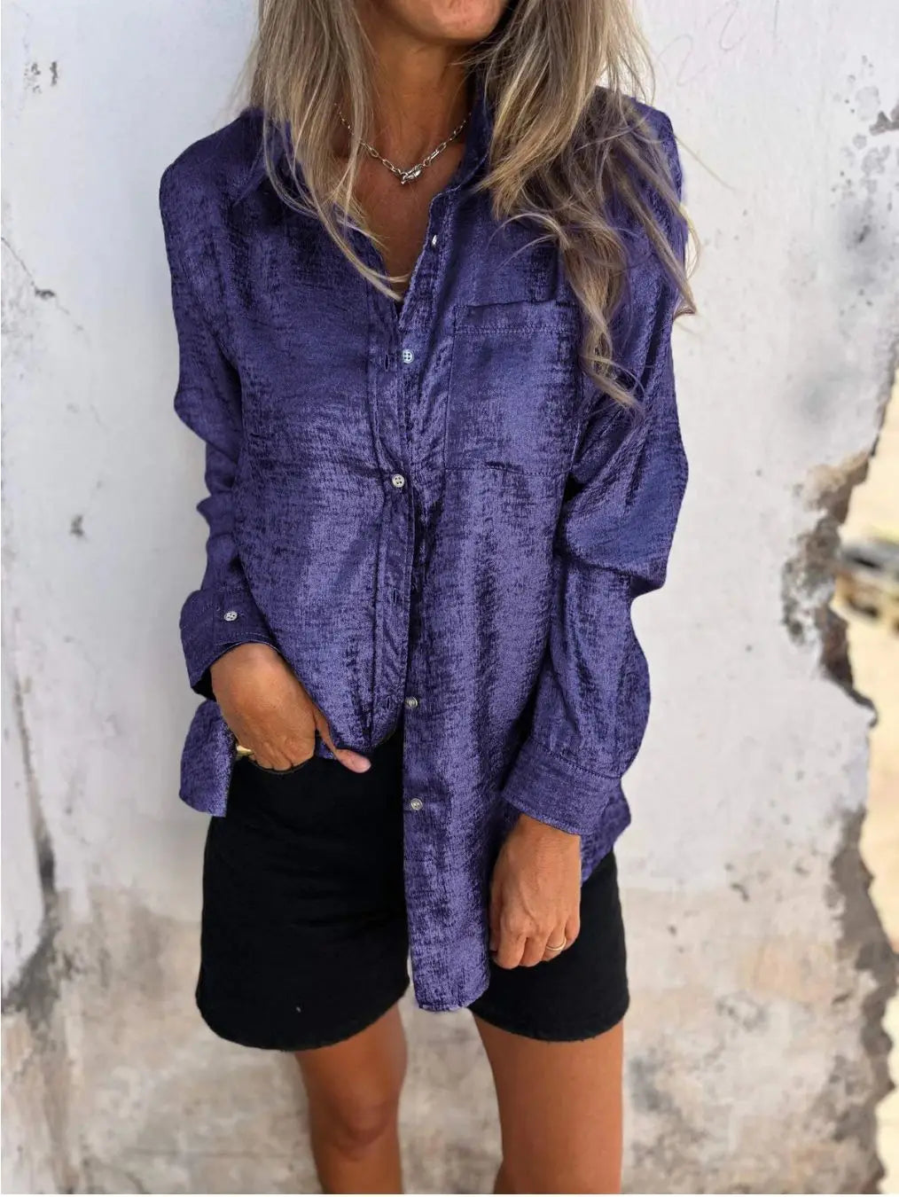 Graceful Short-Sleeve Blouse