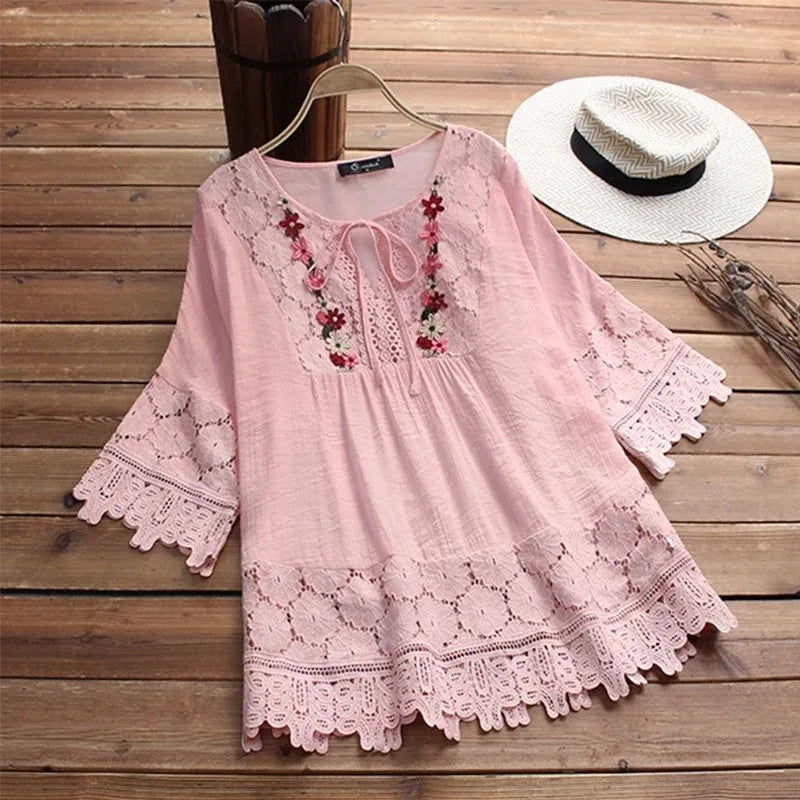 Natural Peplum Blouse