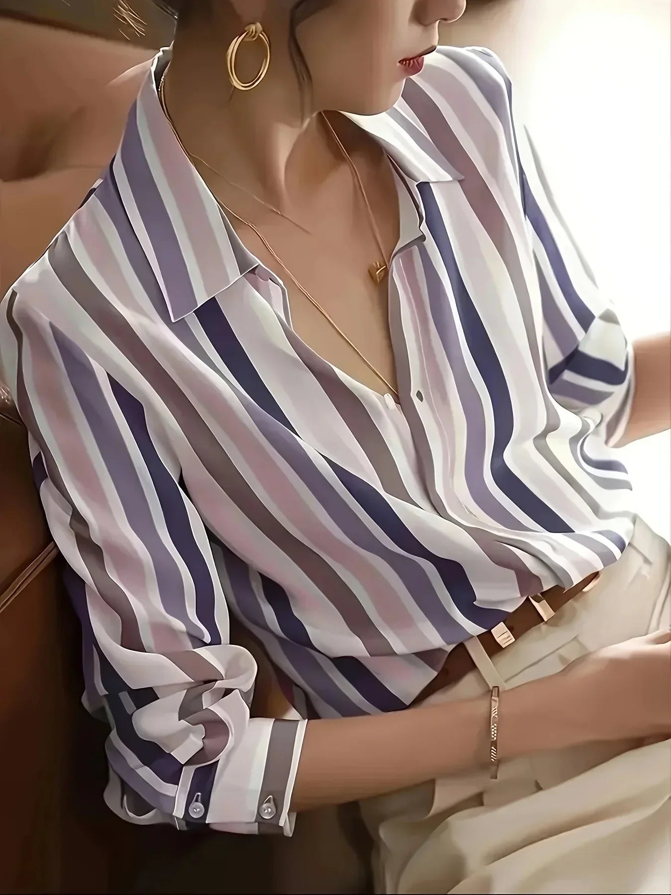 Natural Puff-Sleeve Blouse
