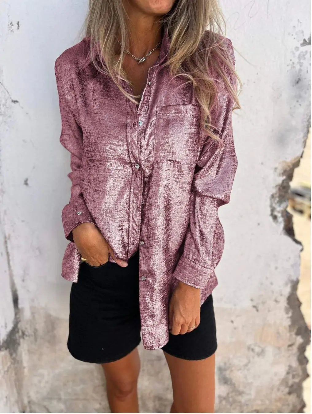 Graceful Short-Sleeve Blouse