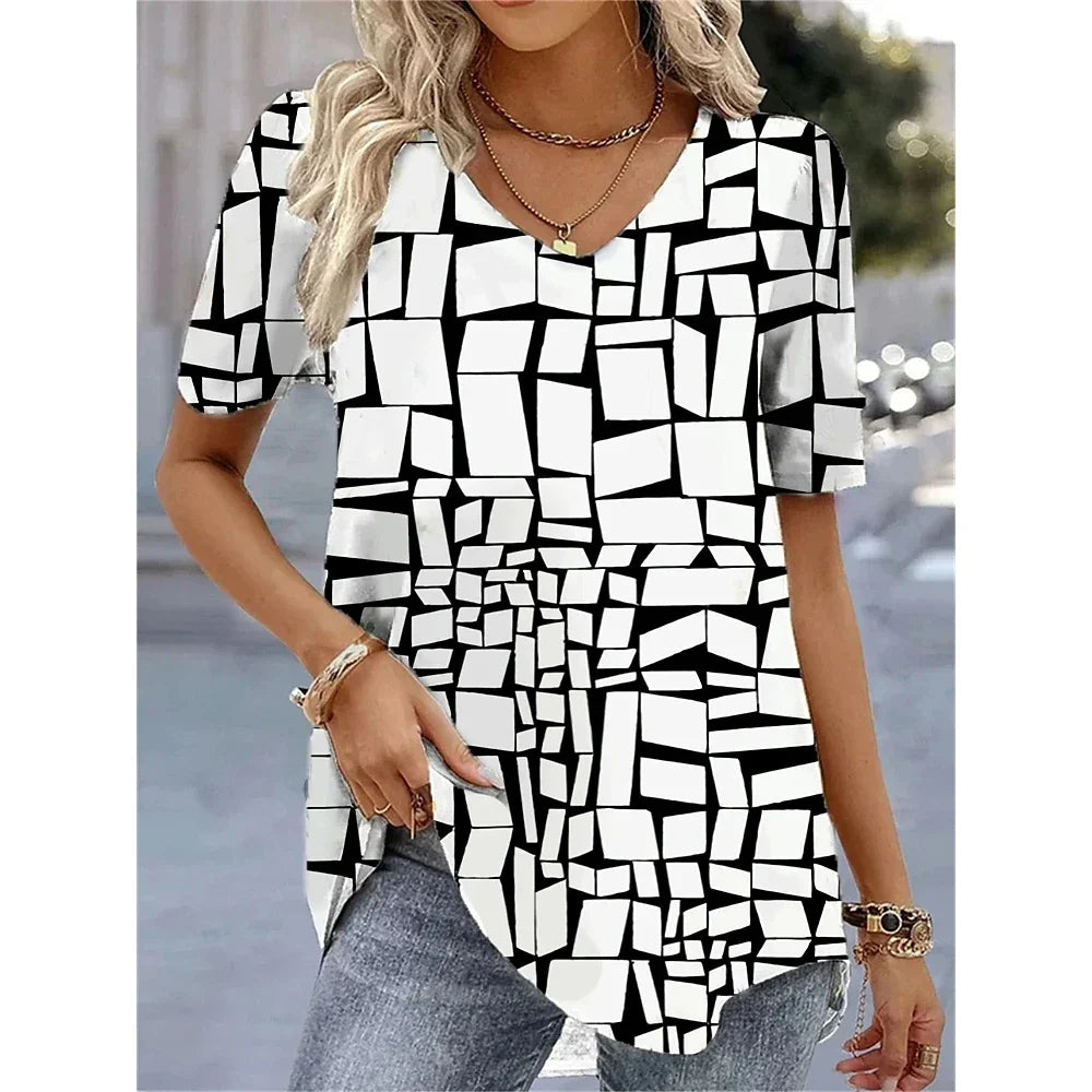 Natural Short-Sleeve Blouse