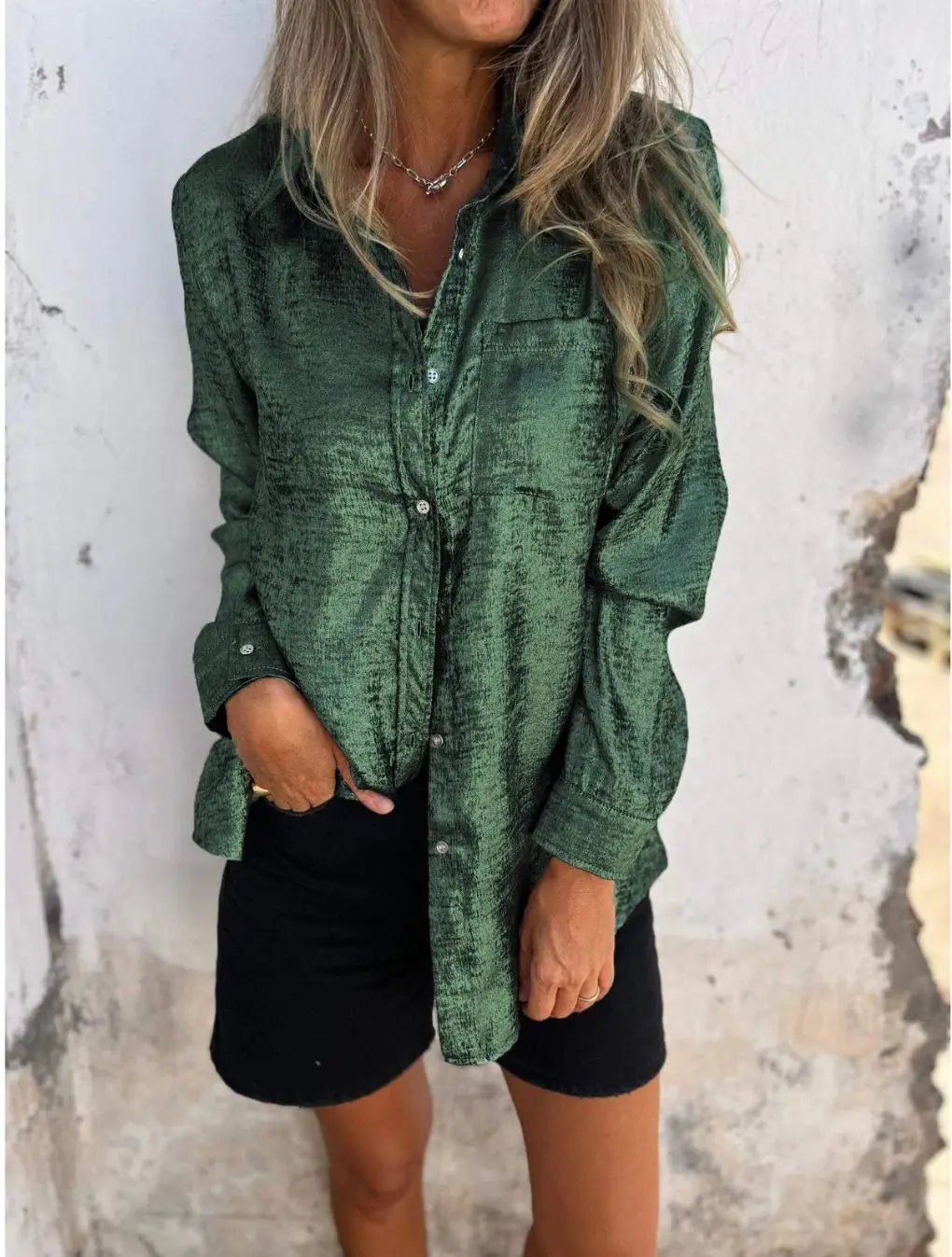 Graceful Short-Sleeve Blouse