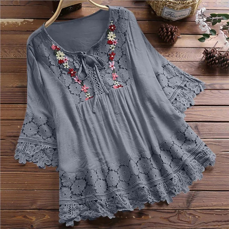 Natural Peplum Blouse