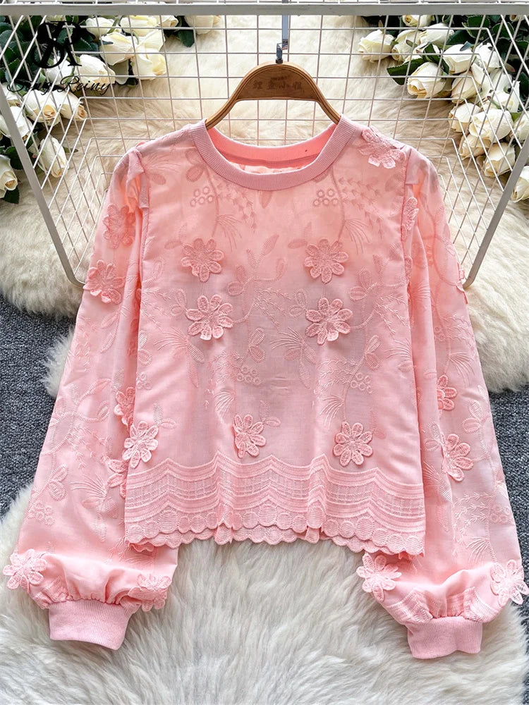 Simple Puff-Sleeve Blouse