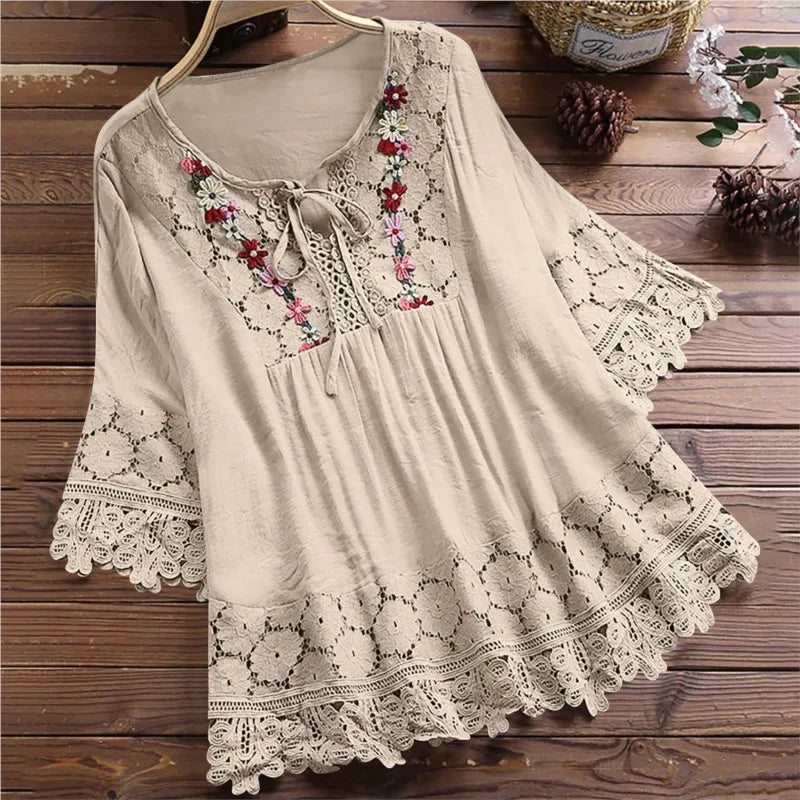 Natural Peplum Blouse