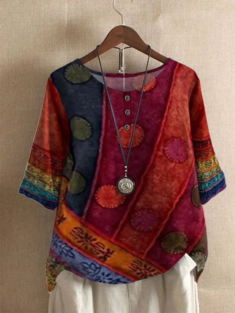 Simple Tie-Neck Blouse