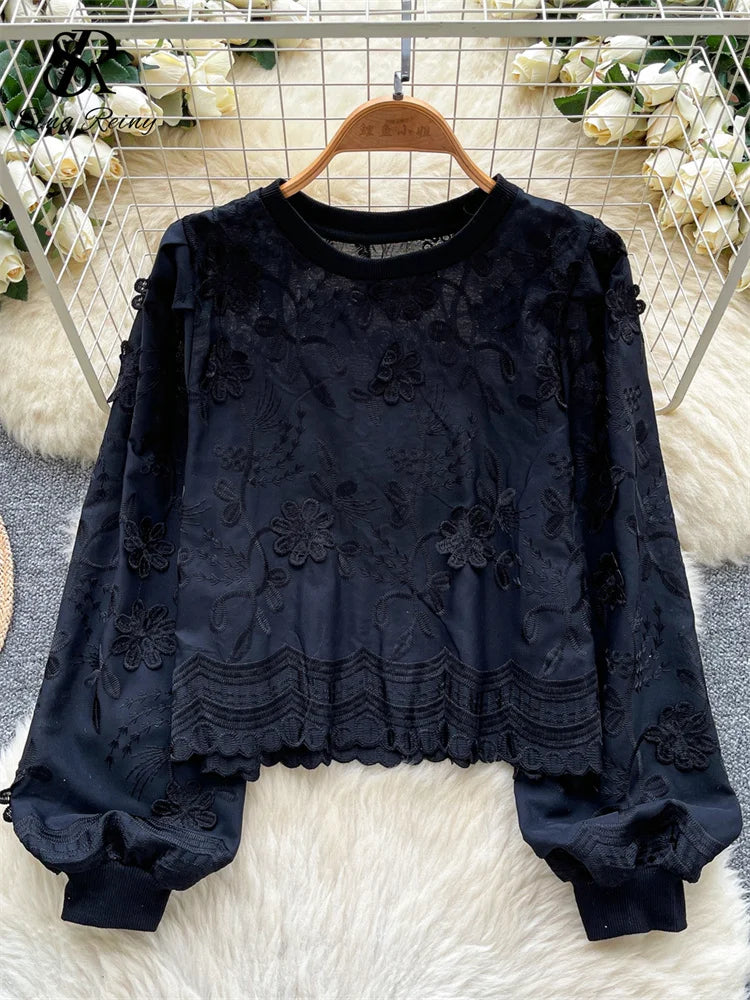 Simple Puff-Sleeve Blouse