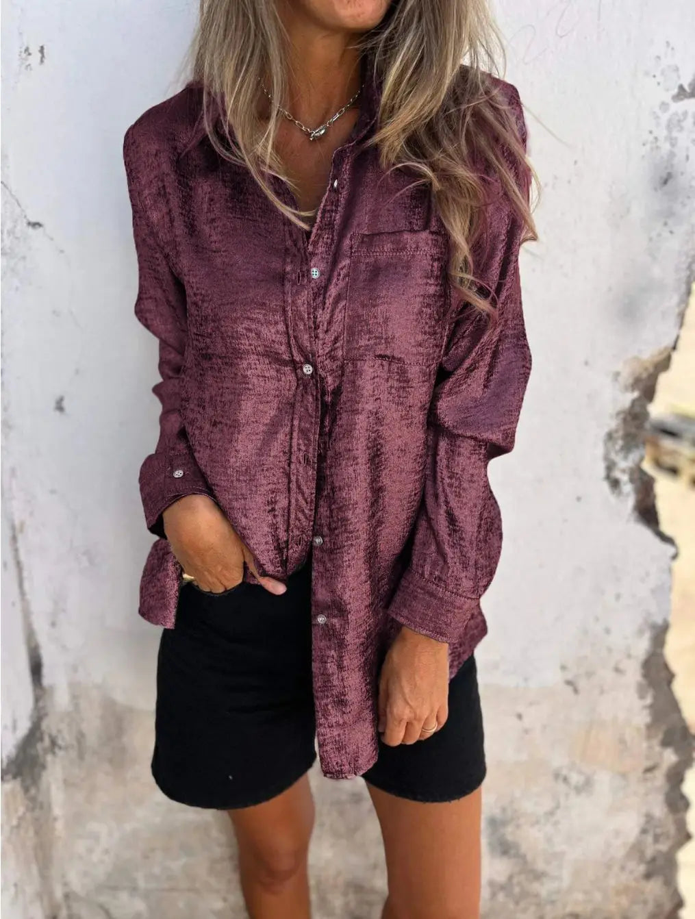 Graceful Short-Sleeve Blouse