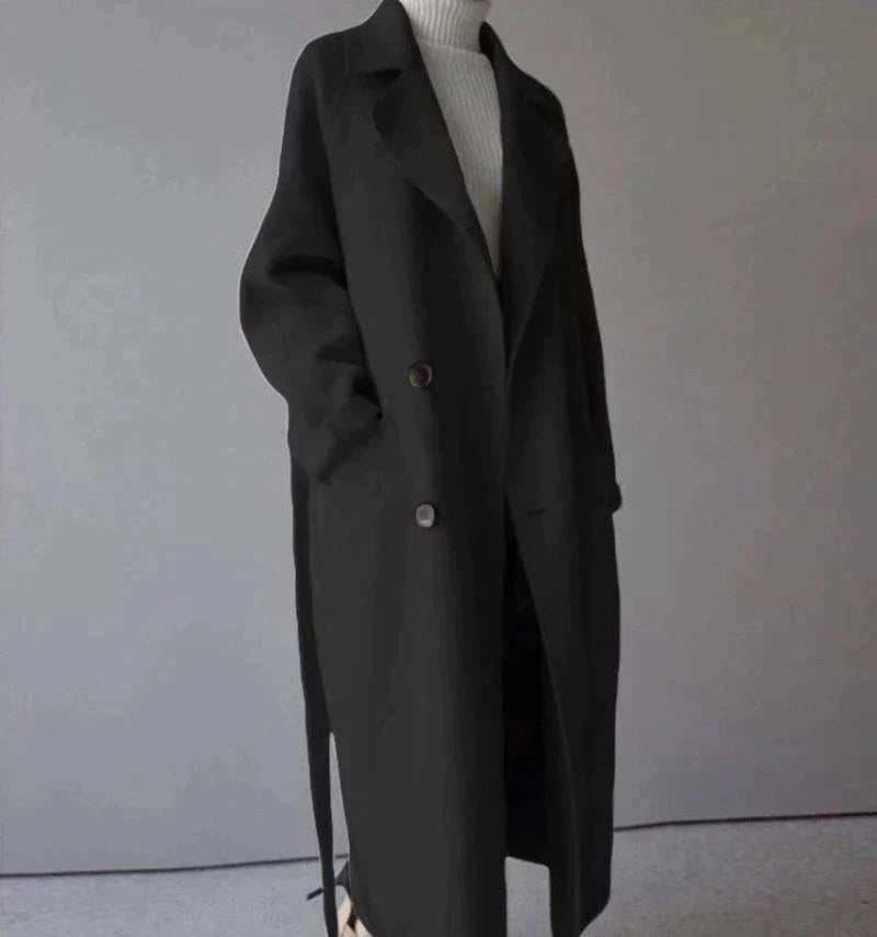 Layered Double-Breasted Coat