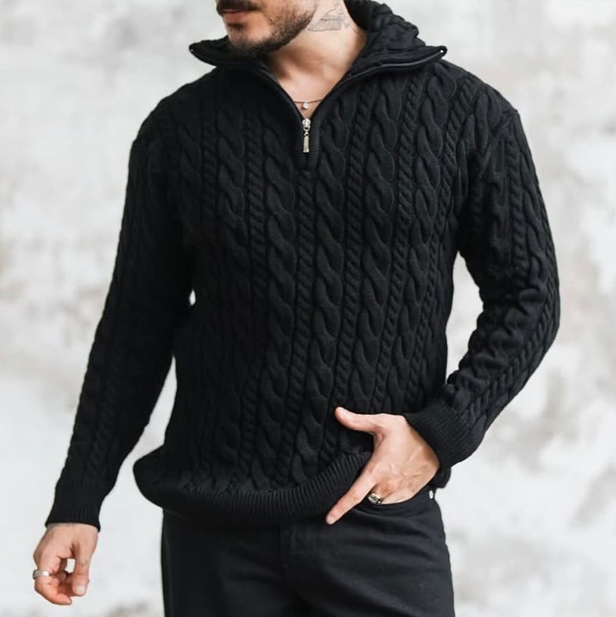 Textured Buttoned Sweater