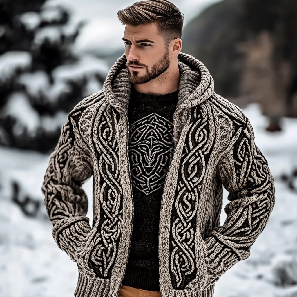 Textured Buttoned Sweater