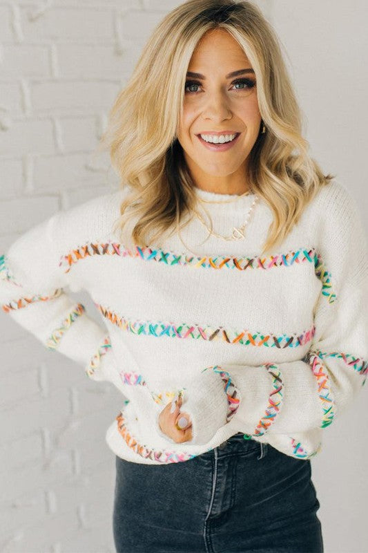 Textured Striped Sweater