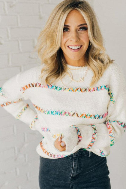Textured Striped Sweater