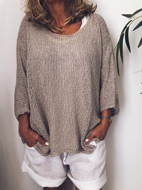 Textured Cropped Sweater
