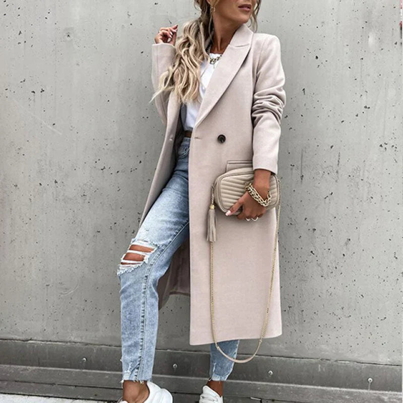 Relaxed Double-Breasted Coat