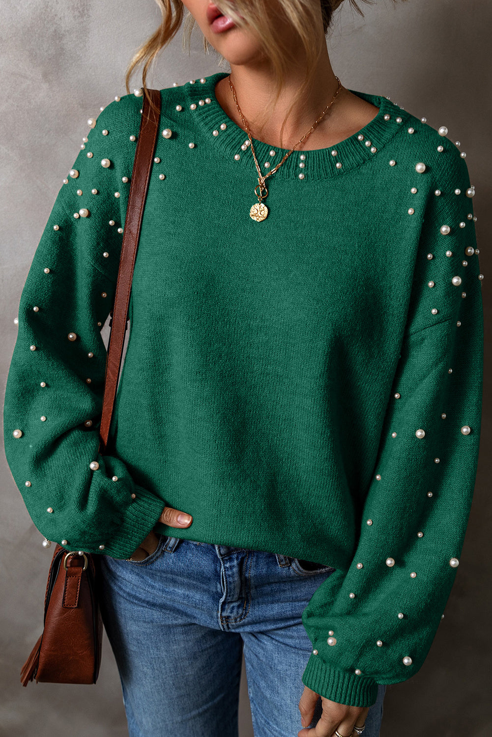 Textured Cropped Sweater