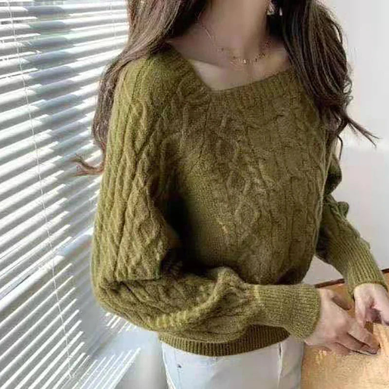 Textured Cropped Sweater