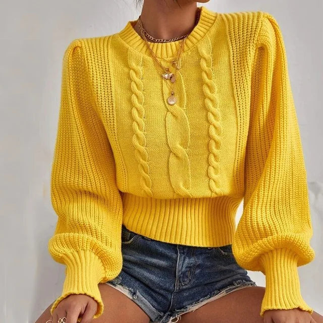 Textured Cropped Sweater