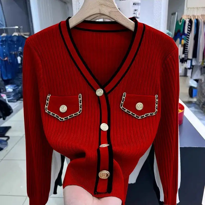 Textured V-Neck Sweater