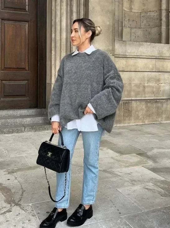 Textured Buttoned Sweater