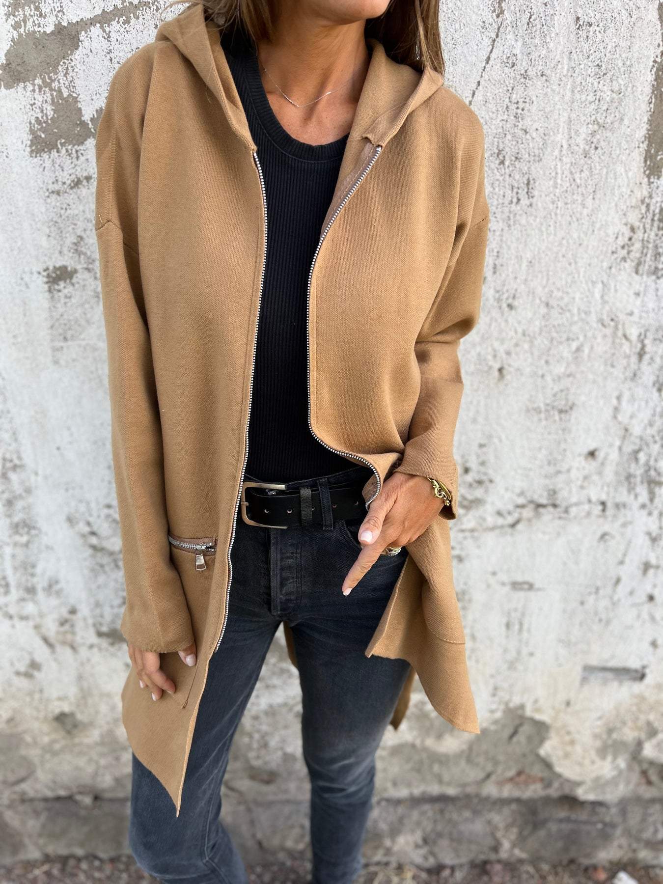 Layered Buttoned Coat