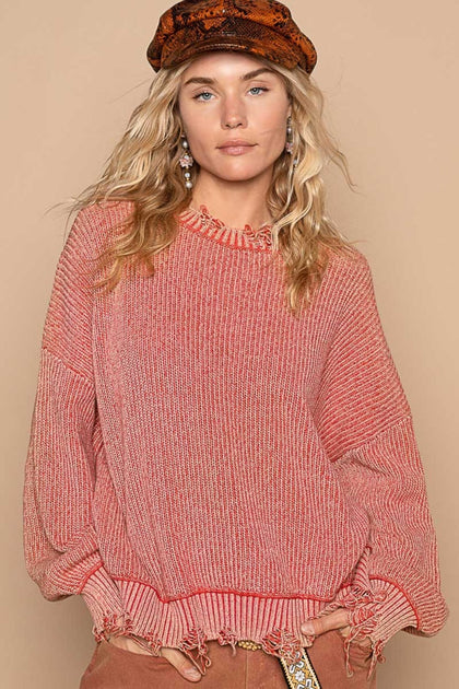 Textured Cropped Sweater