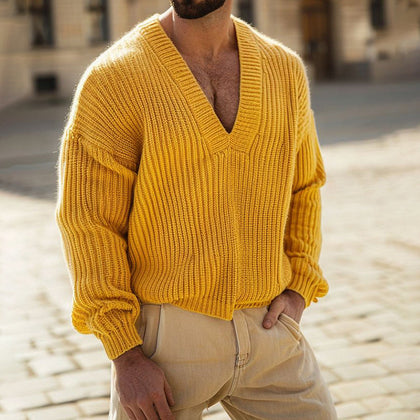 Textured V-Neck Sweater