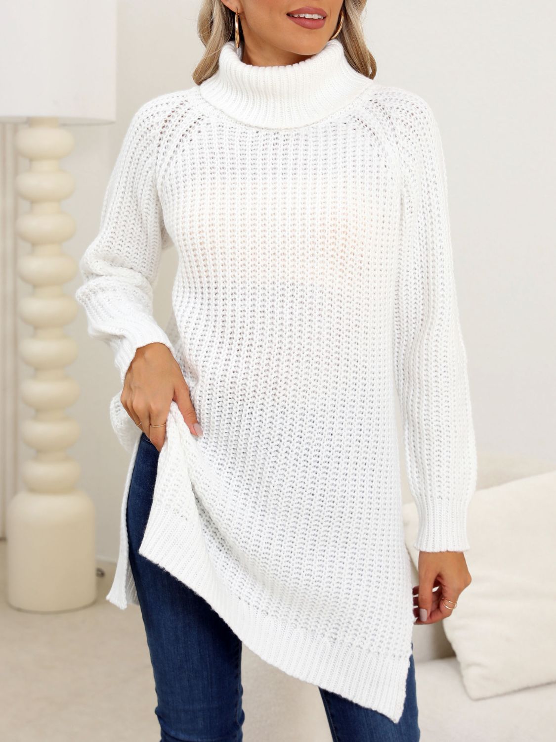Textured Buttoned Sweater