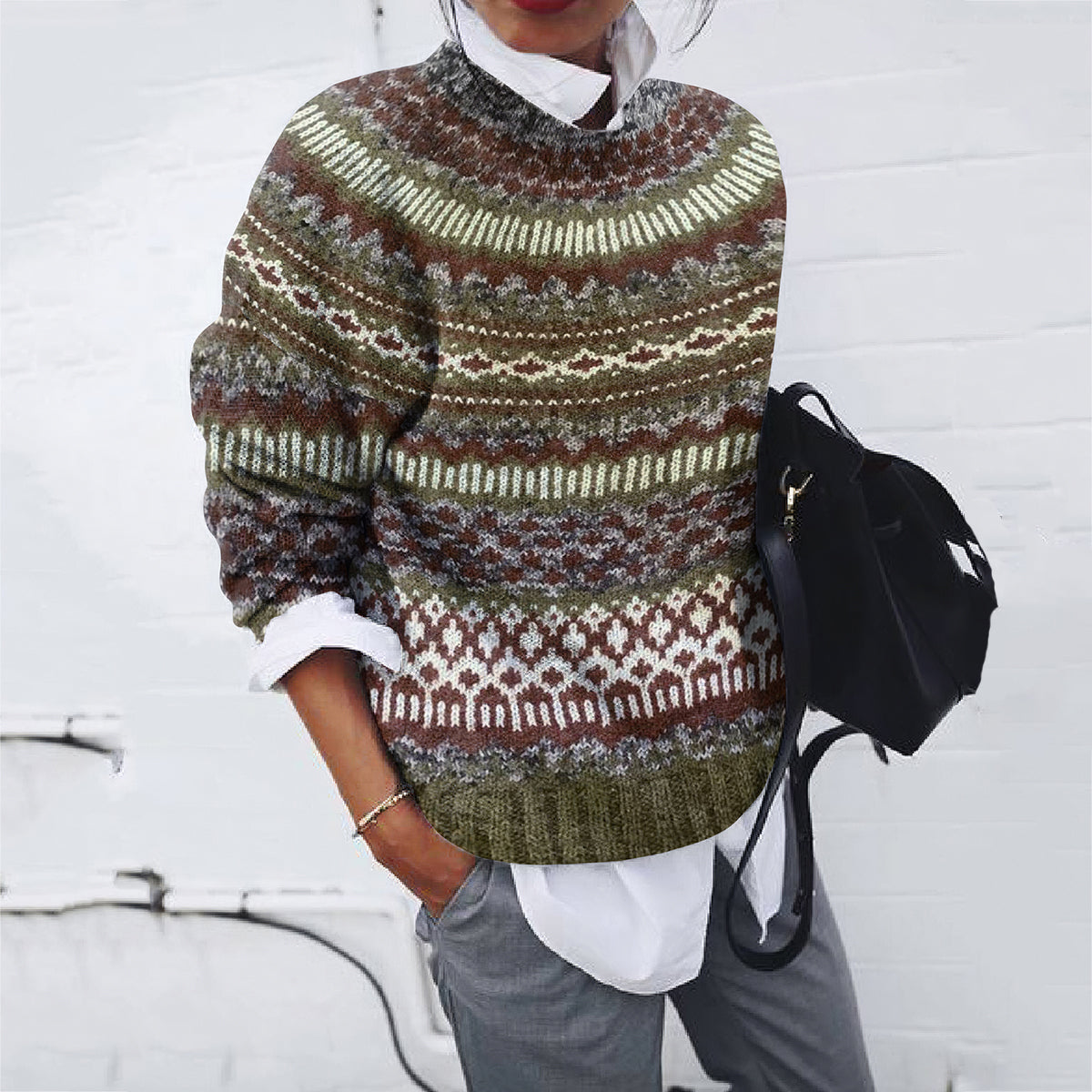 Textured Buttoned Sweater