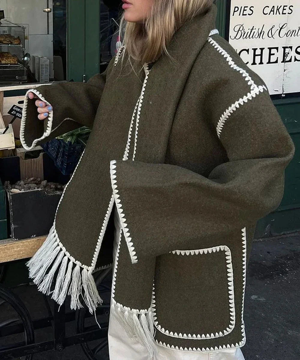 Relaxed Double-Breasted Coat