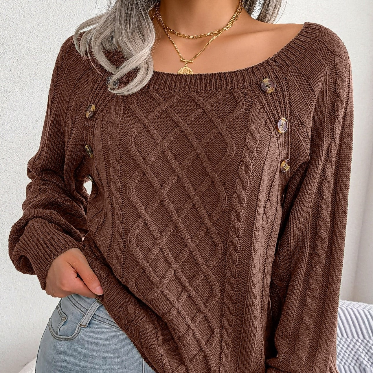 Textured Cropped Sweater