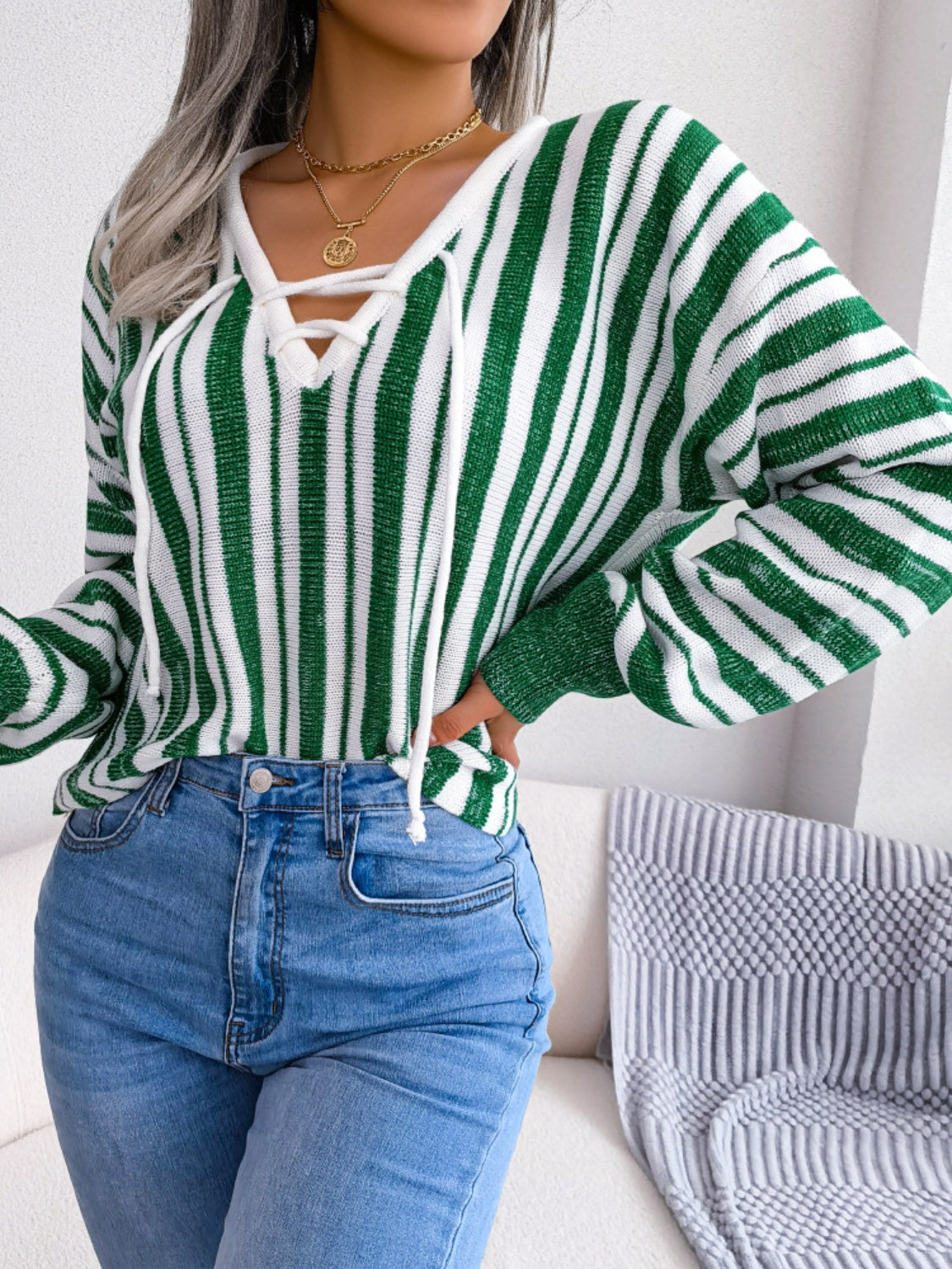 Textured Striped Sweater