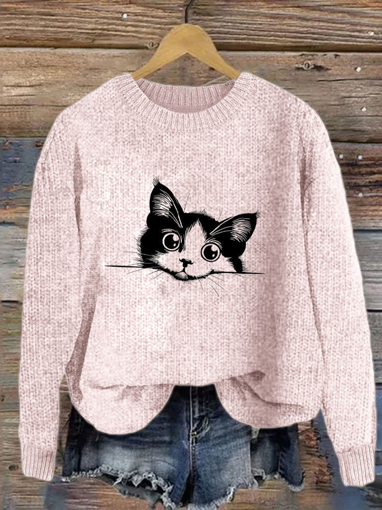 Textured Cropped Sweater