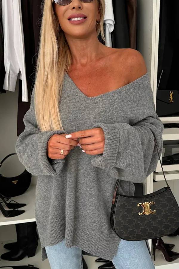 Textured Buttoned Sweater